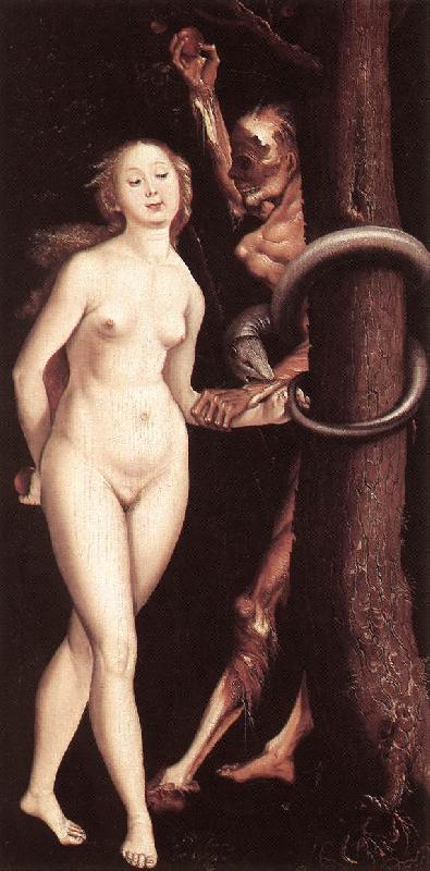 BALDUNG GRIEN, Hans Eve, the Serpent, and Death Germany oil painting art